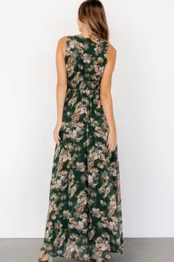 Baltic Born Imogen Maxi Dress | Deep Green Multi