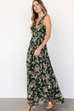 Baltic Born Imogen Maxi Dress | Deep Green Multi