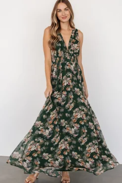 Baltic Born Imogen Maxi Dress | Deep Green Multi