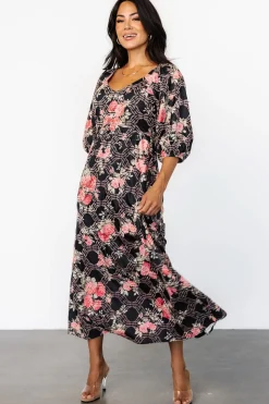 Baltic Born Ivanna Dress | Black + Pink