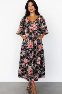 Baltic Born Ivanna Dress | Black + Pink