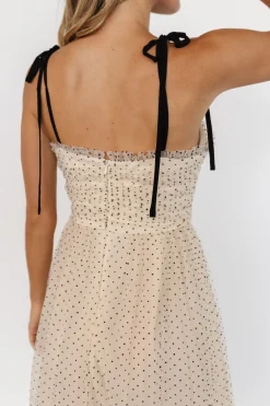 Baltic Born Izzy Tulle Midi Dress | Cream + Black