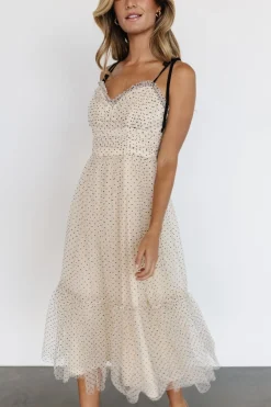 Baltic Born Izzy Tulle Midi Dress | Cream + Black
