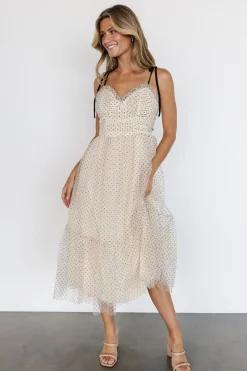 Baltic Born Izzy Tulle Midi Dress | Cream + Black