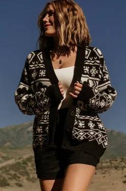 Baltic Born Jackson Oversized Cardigan | Black Print