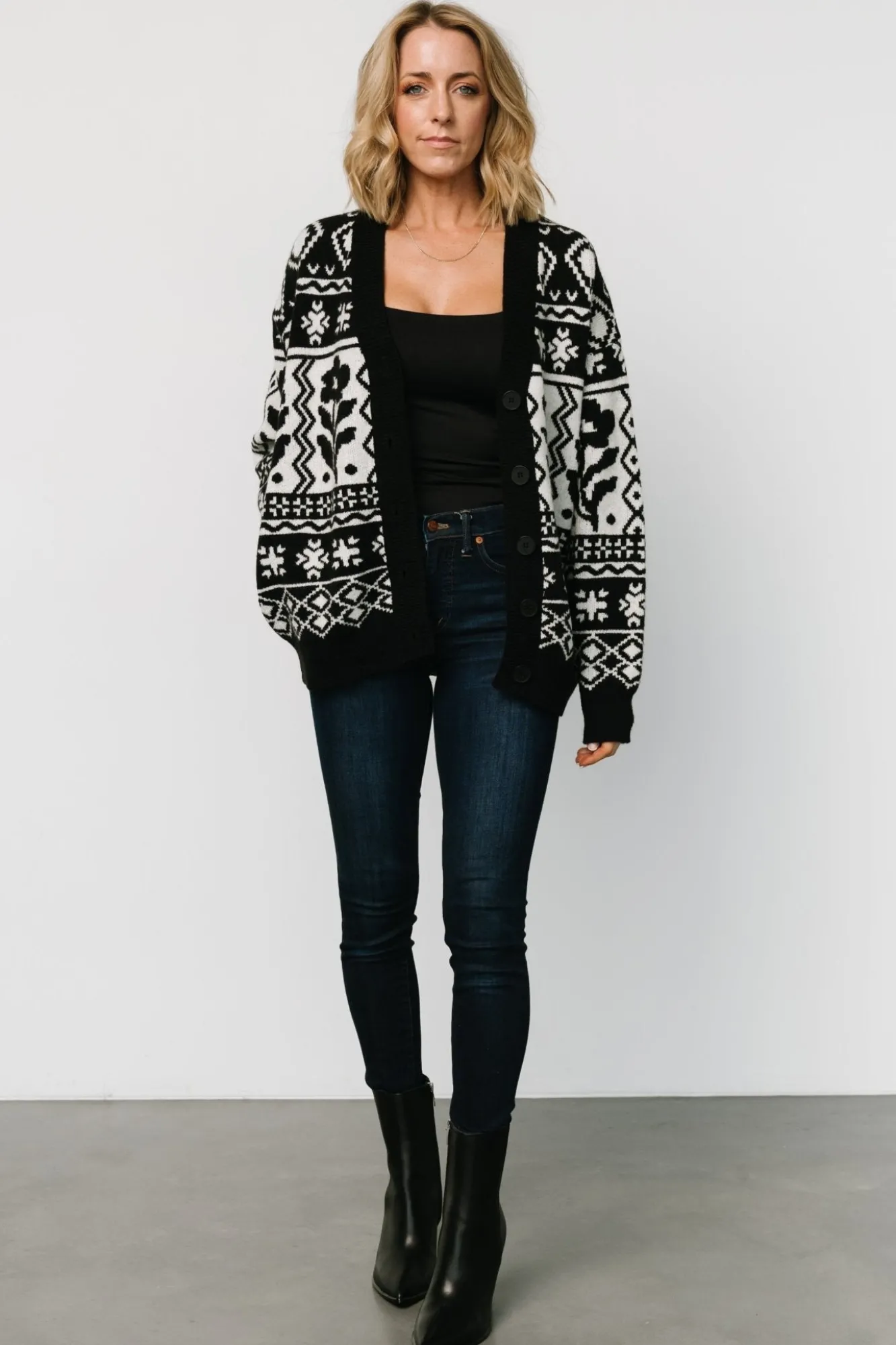 Baltic Born Jackson Oversized Cardigan | Black Print
