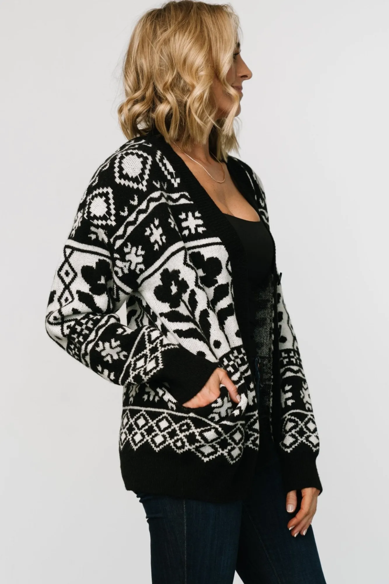 Baltic Born Jackson Oversized Cardigan | Black Print
