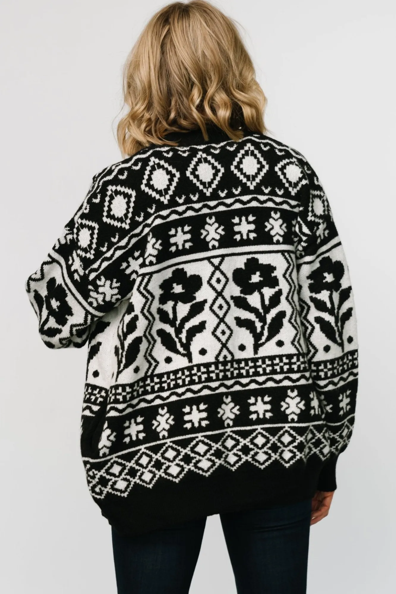 Baltic Born Jackson Oversized Cardigan | Black Print