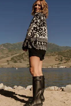 Baltic Born Jackson Oversized Cardigan | Black Print