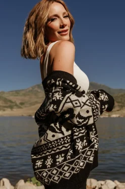Baltic Born Jackson Oversized Cardigan | Black Print