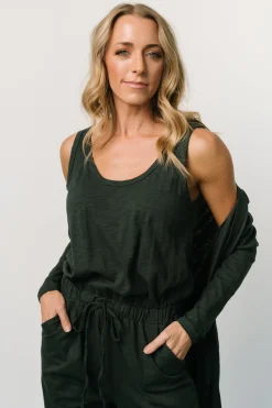 Baltic Born Janae Jumpsuit + Cardigan Set | Dark Green