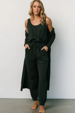 Baltic Born Janae Jumpsuit + Cardigan Set | Dark Green