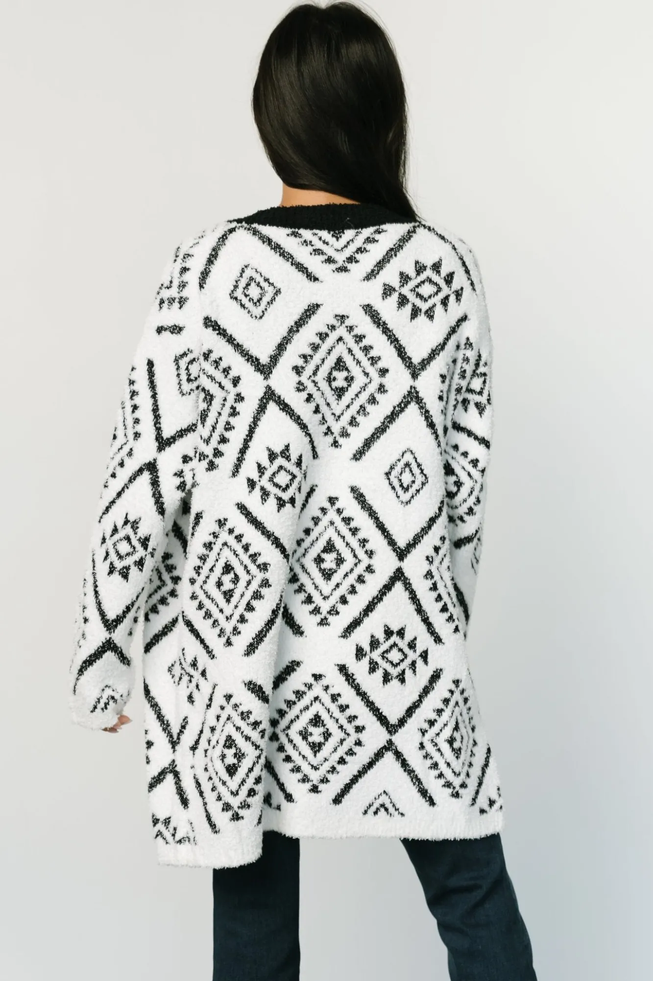 Baltic Born Jay Oversized Cardigan | White + Black