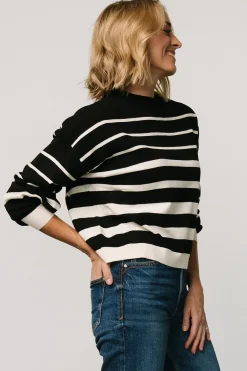 Baltic Born Jensen Stripe Sweater Top | Black + Ivory