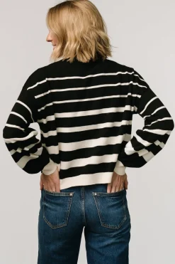 Baltic Born Jensen Stripe Sweater Top | Black + Ivory