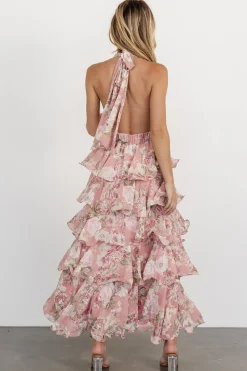 Baltic Born Jesslyn Open Back Tiered Maxi Dress | Blush Floral