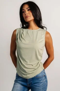 Baltic Born Jia Ruched Tank Top | Light Sage