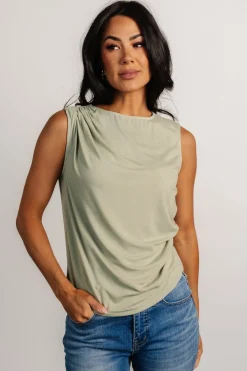 Baltic Born Jia Ruched Tank Top | Light Sage
