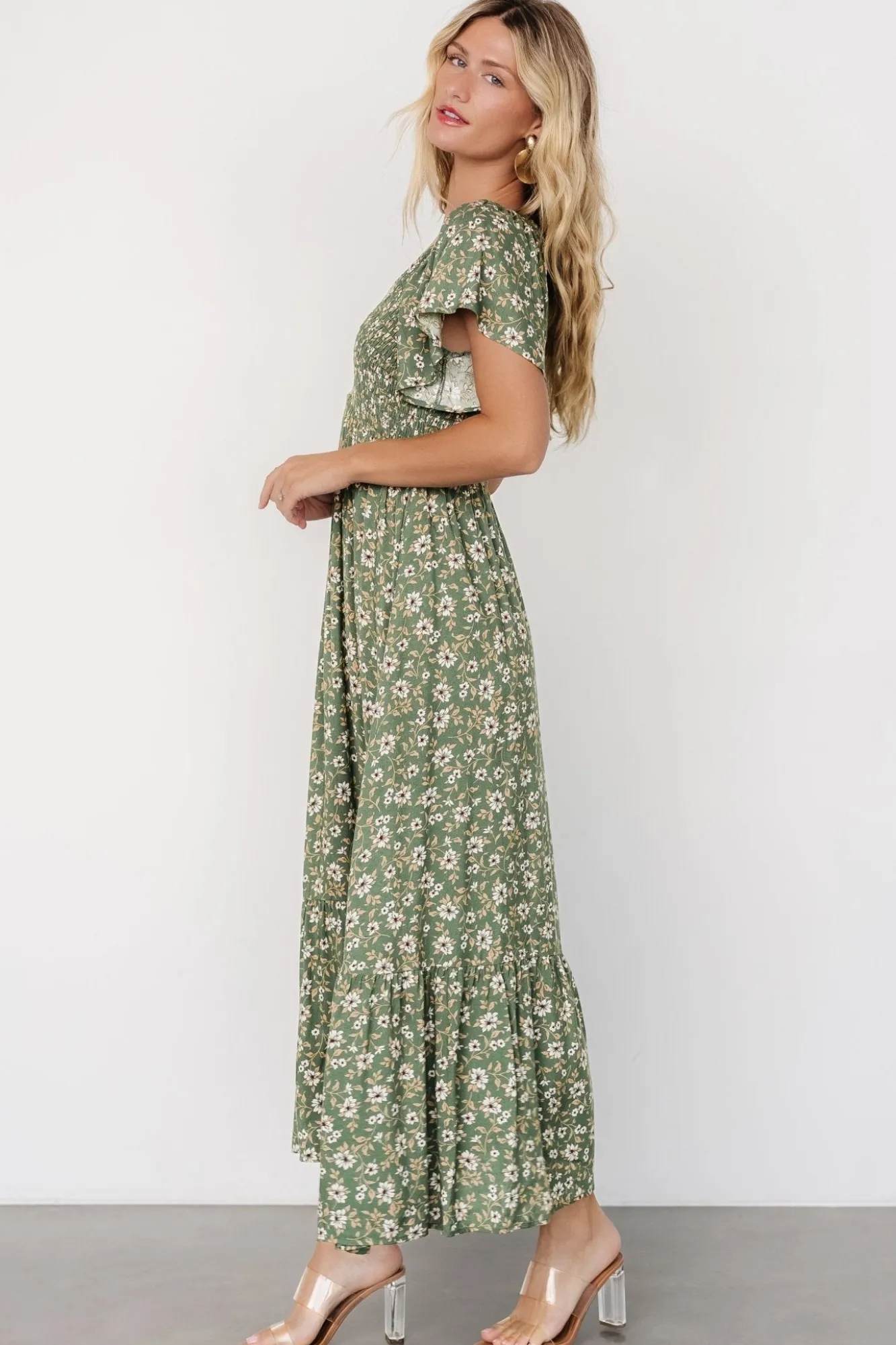 Baltic Born Joanie Smocked Dress | Green Floral