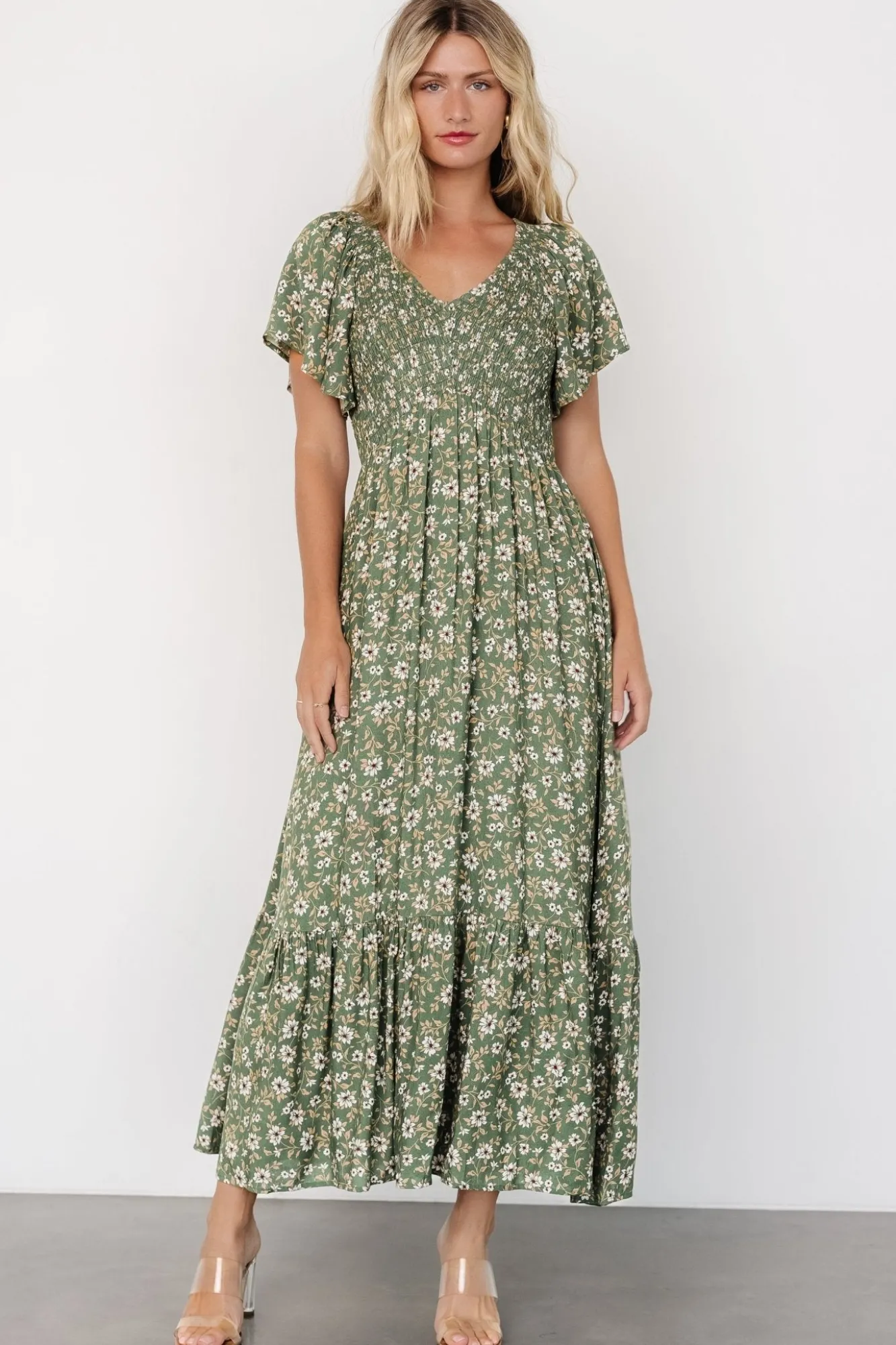 Baltic Born Joanie Smocked Dress | Green Floral