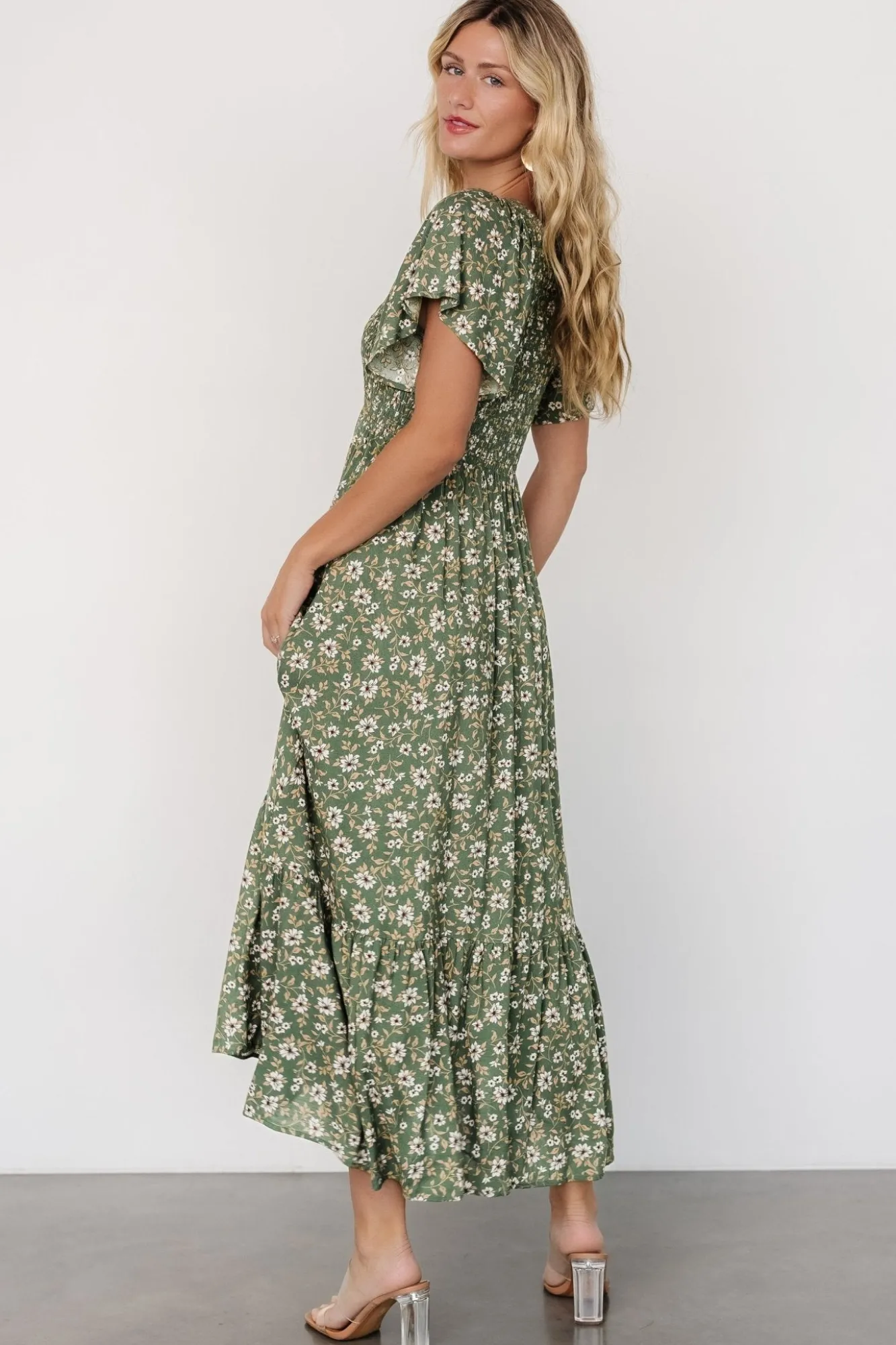 Baltic Born Joanie Smocked Dress | Green Floral