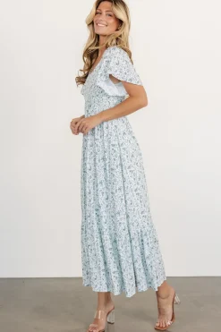 Baltic Born Joanie Smocked Dress | White + Sage