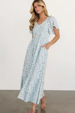 Baltic Born Joanie Smocked Dress | White + Sage