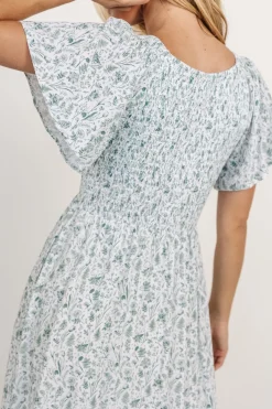 Baltic Born Joanie Smocked Dress | White + Sage