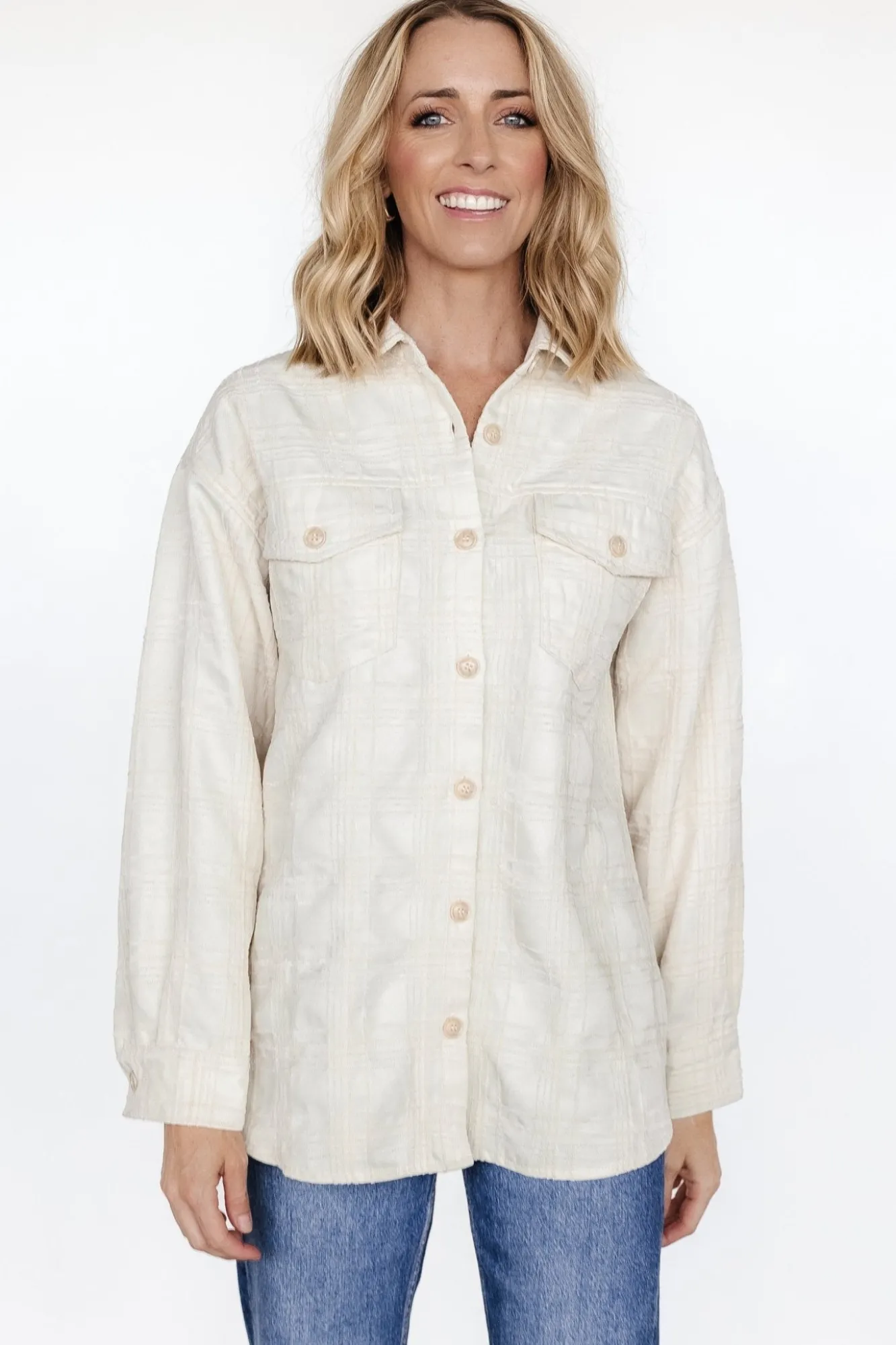 Baltic Born Joanna Plaid Shacket | Cream + Natural