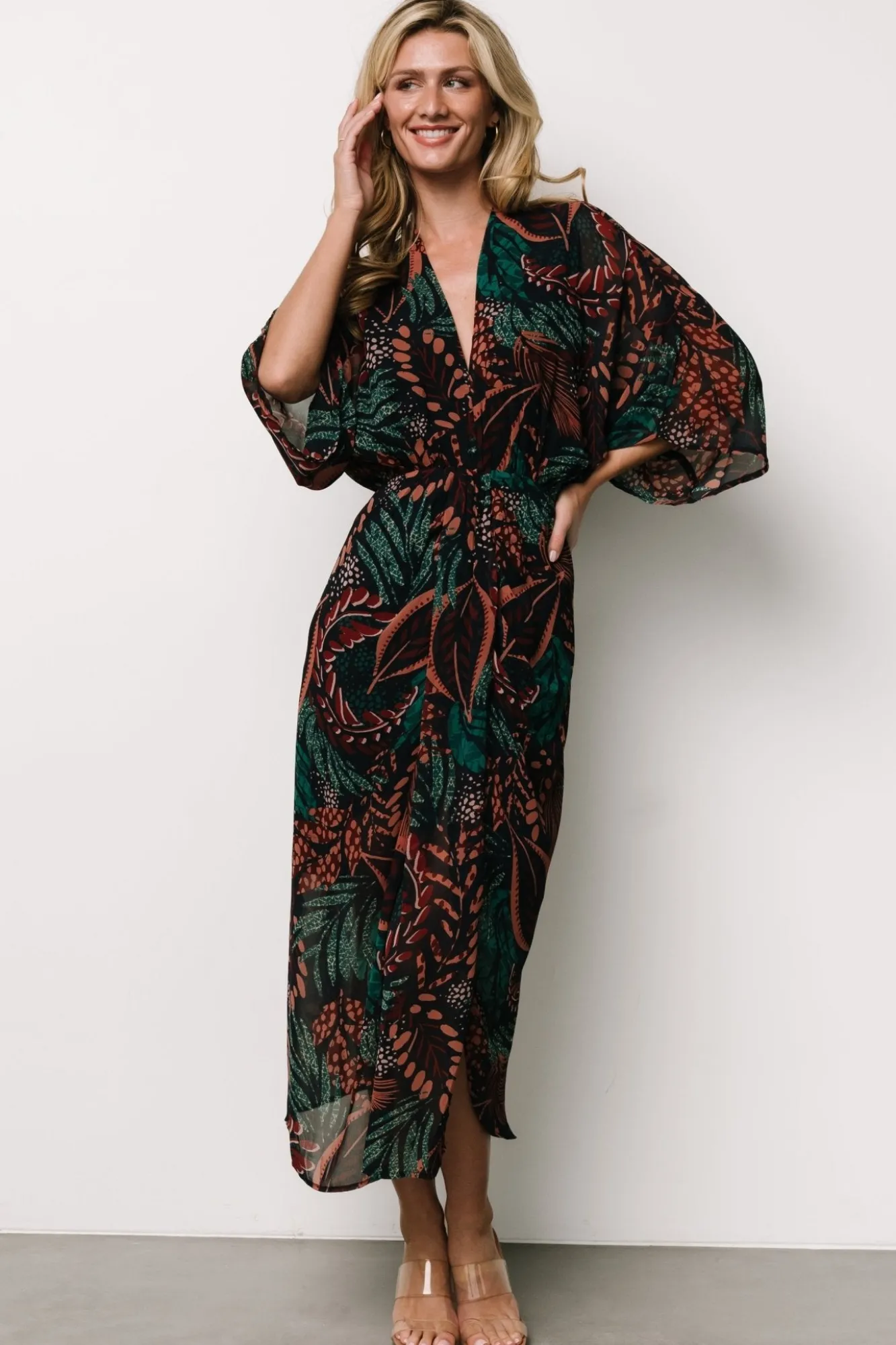 Baltic Born Johana Midi Dress | Midnight Multi Print