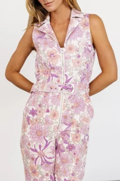 Baltic Born JoJo Sleeveless Jumpsuit | Purple Floral