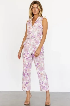 Baltic Born JoJo Sleeveless Jumpsuit | Purple Floral
