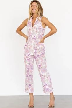 Baltic Born JoJo Sleeveless Jumpsuit | Purple Floral