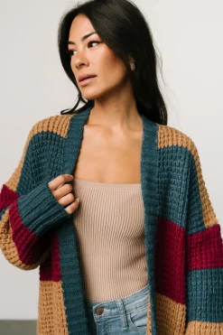 Baltic Born Jonah Chunky Knit Cardigan | Deep Topaz Multi