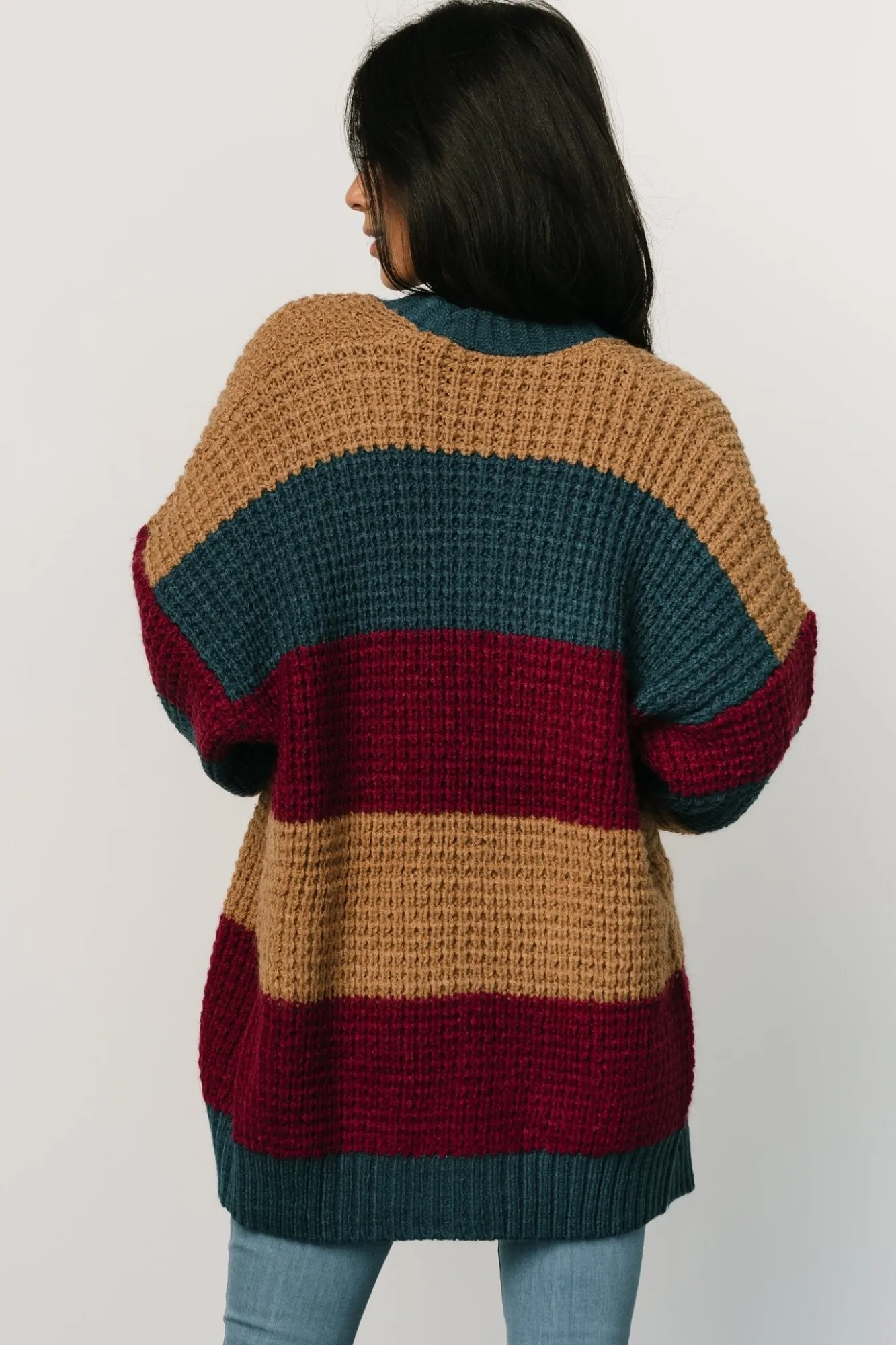 Baltic Born Jonah Chunky Knit Cardigan | Deep Topaz Multi