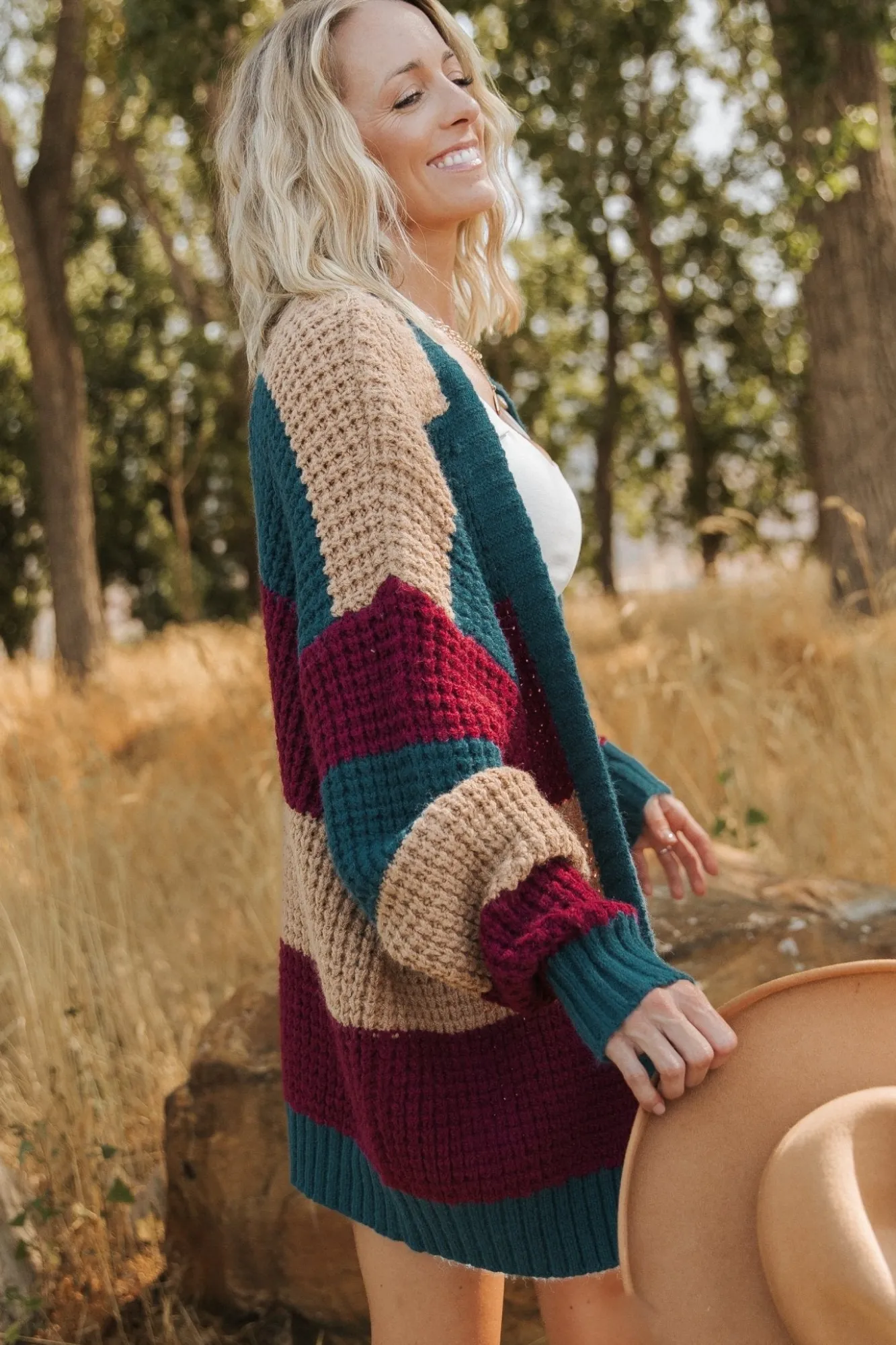 Baltic Born Jonah Chunky Knit Cardigan | Deep Topaz Multi