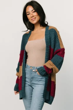 Baltic Born Jonah Chunky Knit Cardigan | Deep Topaz Multi