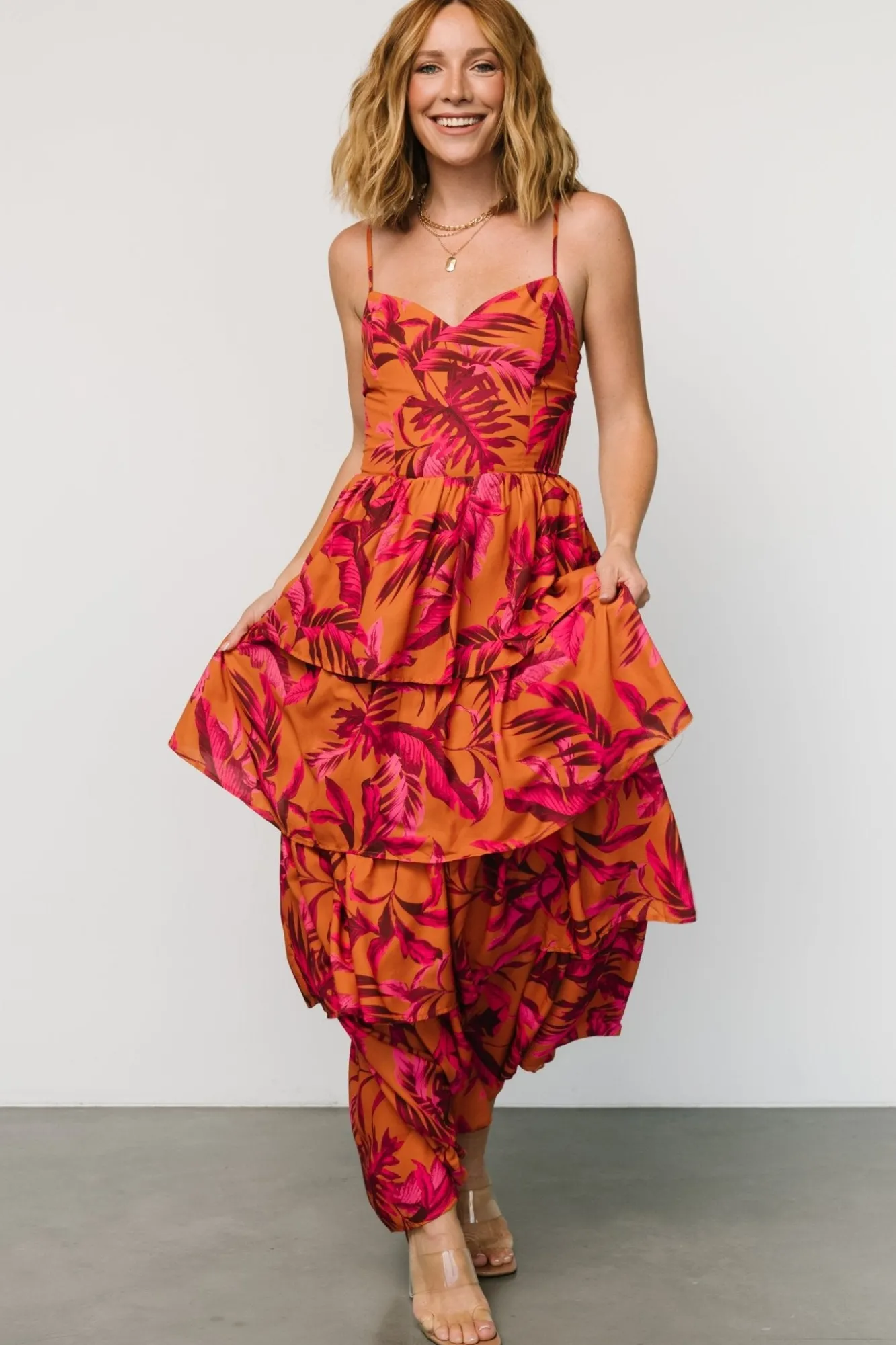 Baltic Born Joree Tiered Maxi Dress | Ginger + Fuschia Multi