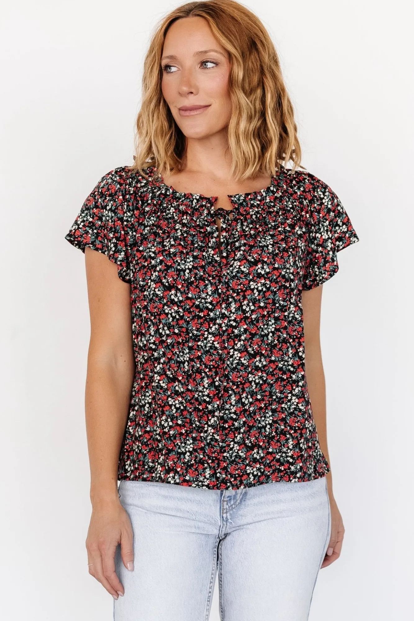 Baltic Born Jude Boho Top | Black + Red