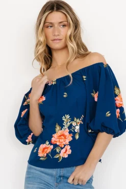 Baltic Born Julia Off Shoulder Top | Blue Multi