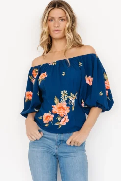 Baltic Born Julia Off Shoulder Top | Blue Multi