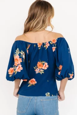 Baltic Born Julia Off Shoulder Top | Blue Multi