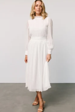 Baltic Born Julie Long Sleeve Dress | Off White