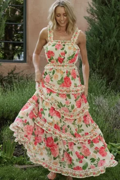Baltic Born Julieta Tiered Maxi Dress | Off White Floral
