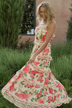 Baltic Born Julieta Tiered Maxi Dress | Off White Floral