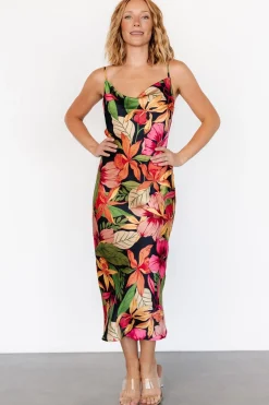 Baltic Born Kala Slip Midi Dress | Black Multi Floral