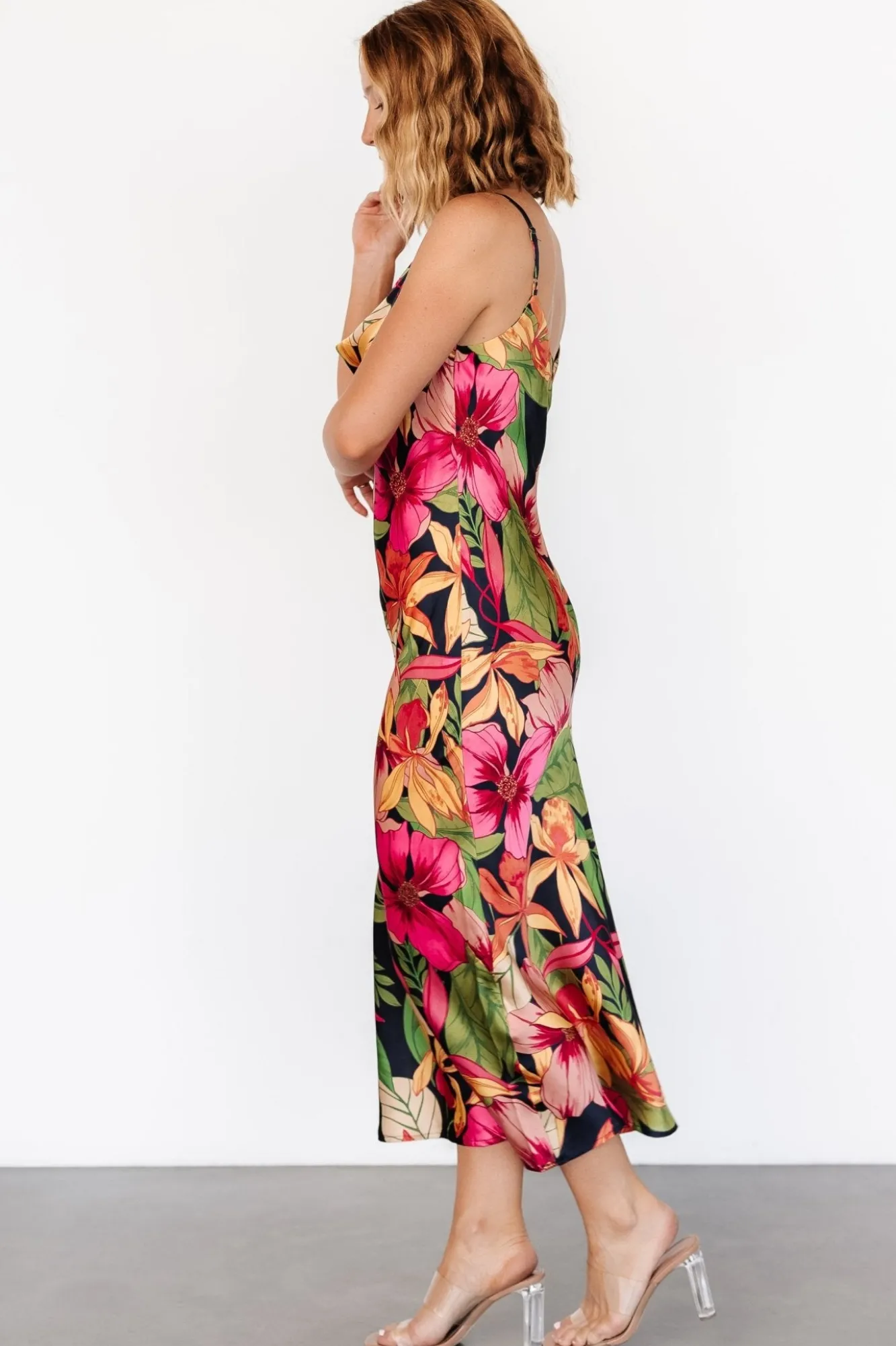 Baltic Born Kala Slip Midi Dress | Black Multi Floral
