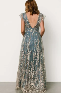 Baltic Born Karina Shimmer Gown | Blue + Rose Gold