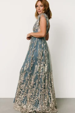 Baltic Born Karina Shimmer Gown | Blue + Rose Gold