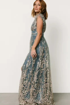 Baltic Born Karina Shimmer Gown | Blue + Rose Gold